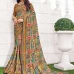 Floral Print Georgette Saree