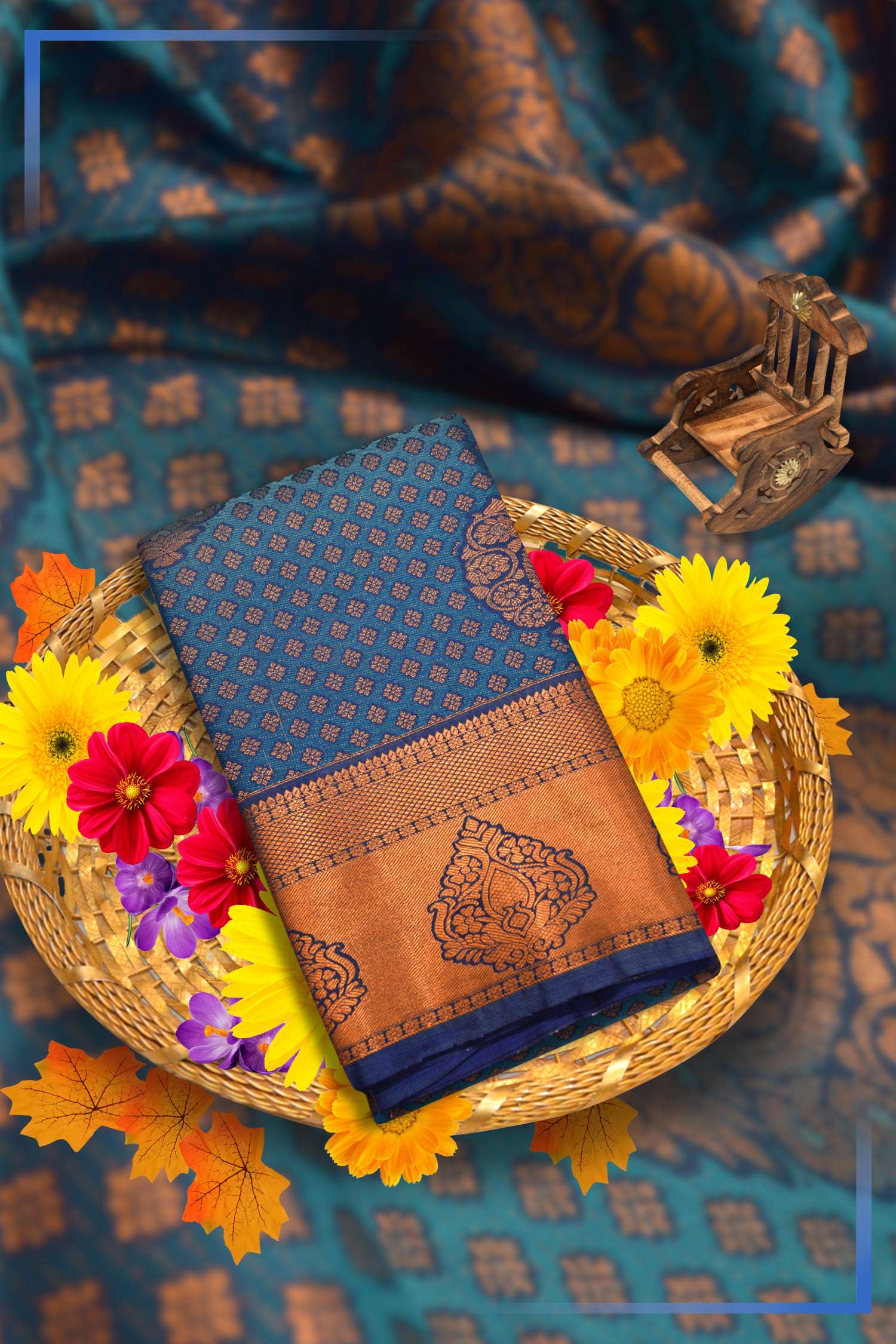 Blue Kanchipuram Silk Saree