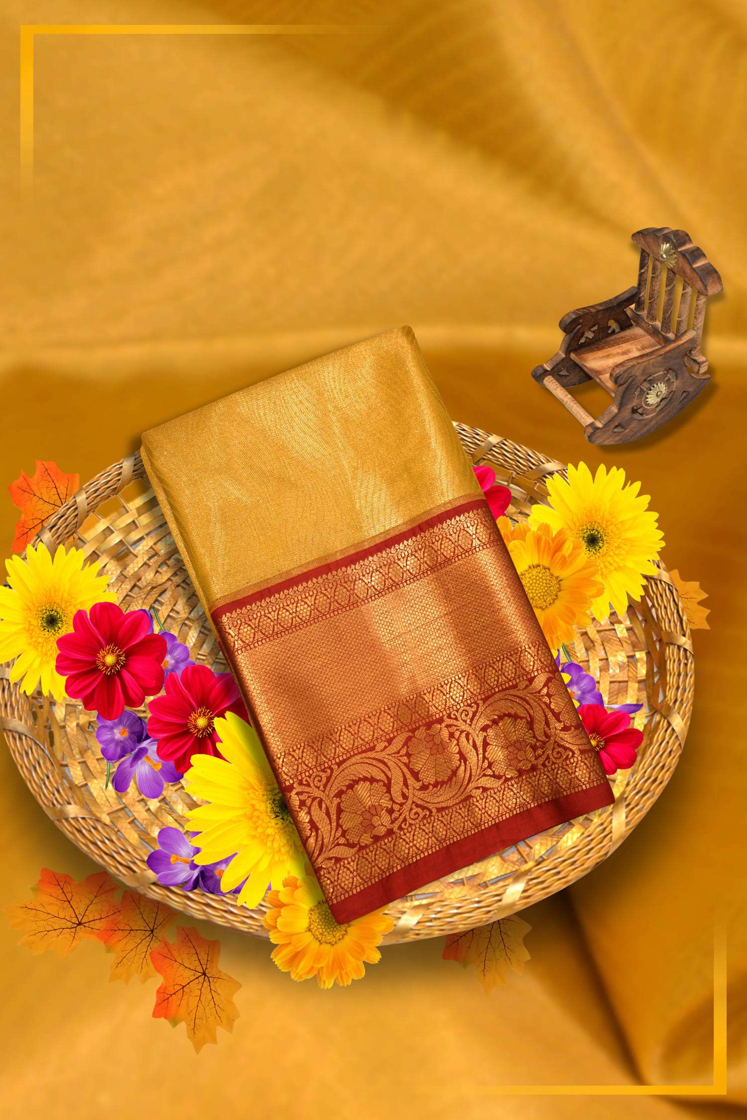 Yellow Bridal Kanchipuram Silks