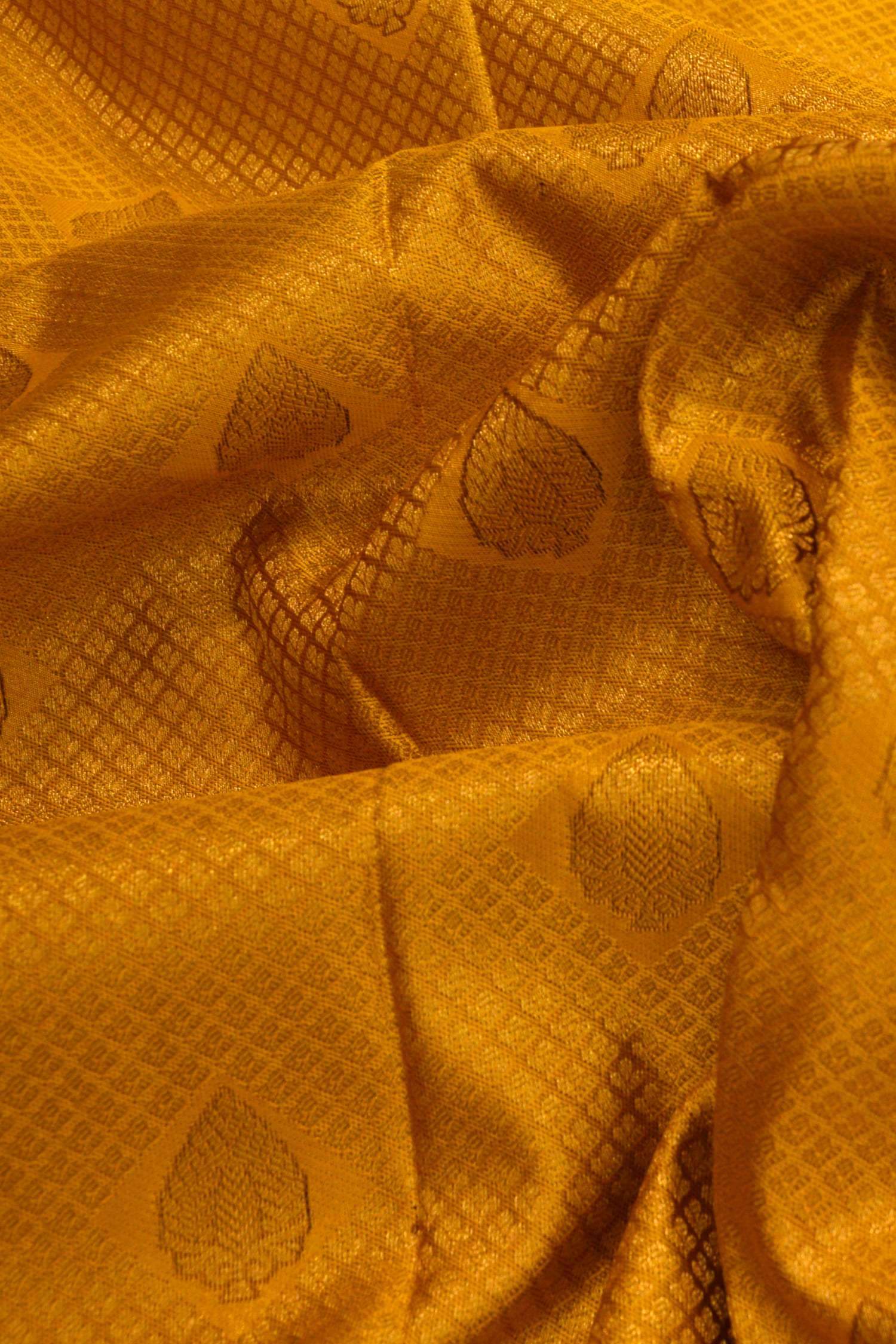 Yellow Kanchipuram Wedding Silks Saree - Image 2