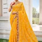 Chiffon Mustard Saree