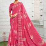 Chiffon Butti Pink Saree