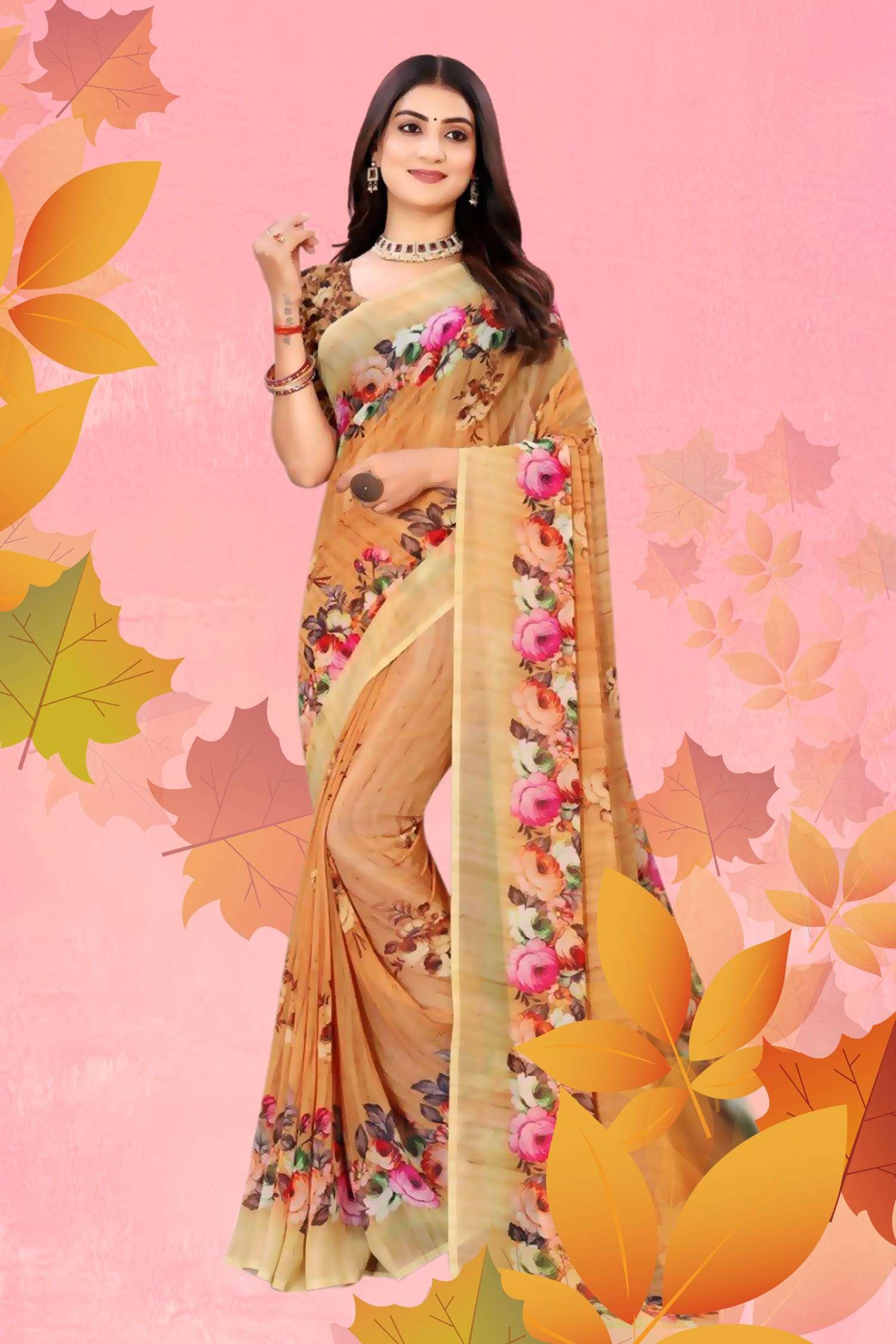 Floral Printed Casual Saree
