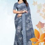 Printed Synthetic Casual Saree
