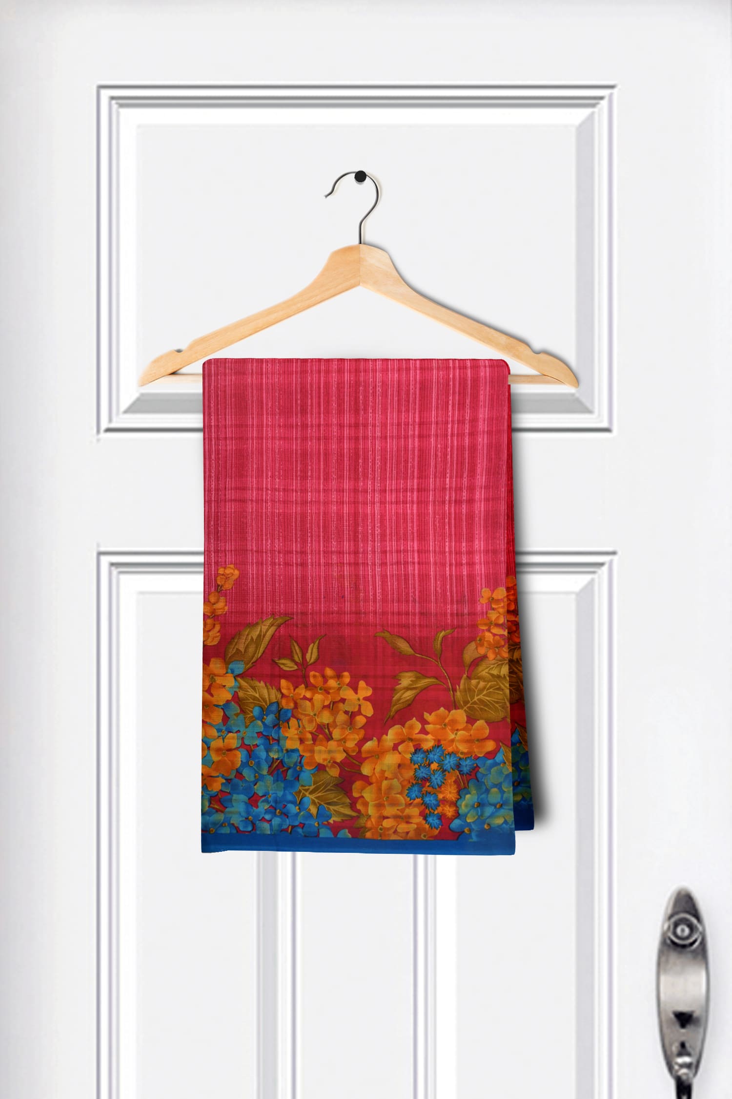 Pink Colour Printed Cotton Saree